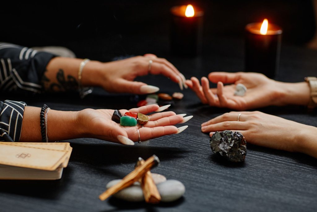 person using runes telling a fortune