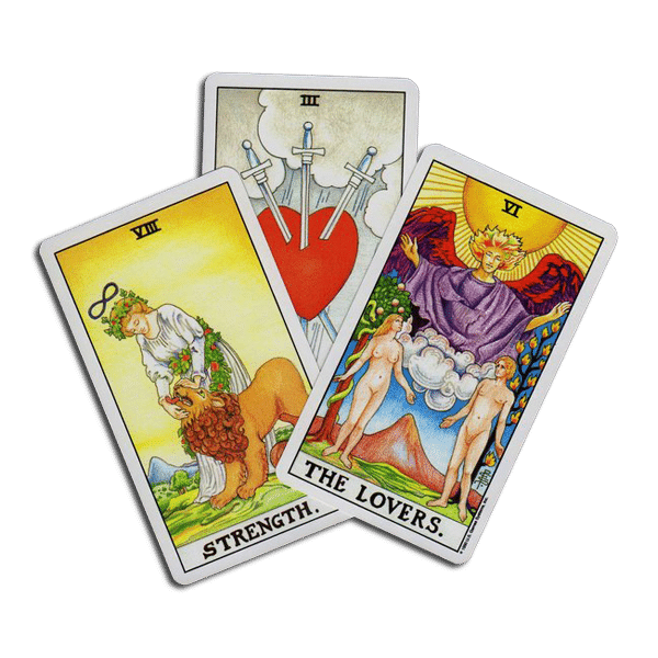 Tarot cards transparent background.